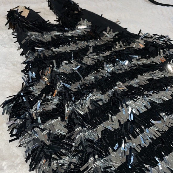 NWOT Michael Kors Collection SZ: 2 Fringe Striped Halter dress size 2 - Picture 8 of 10